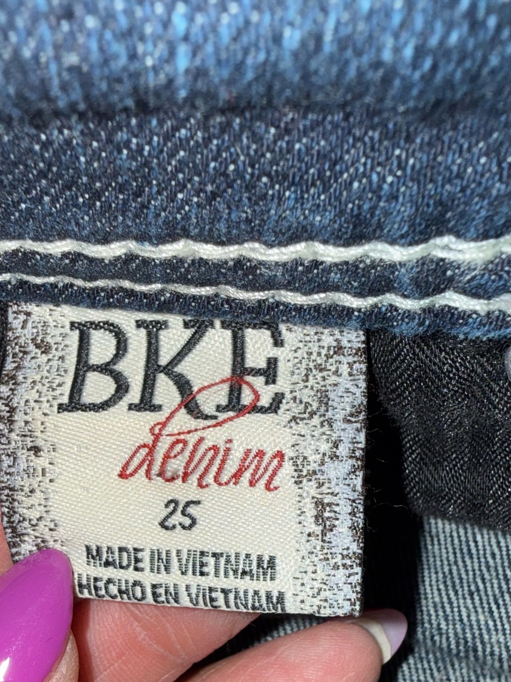 BKE Women's Dark Blue Distressed Denim Cutoff Shorts - Picture 4 of 6